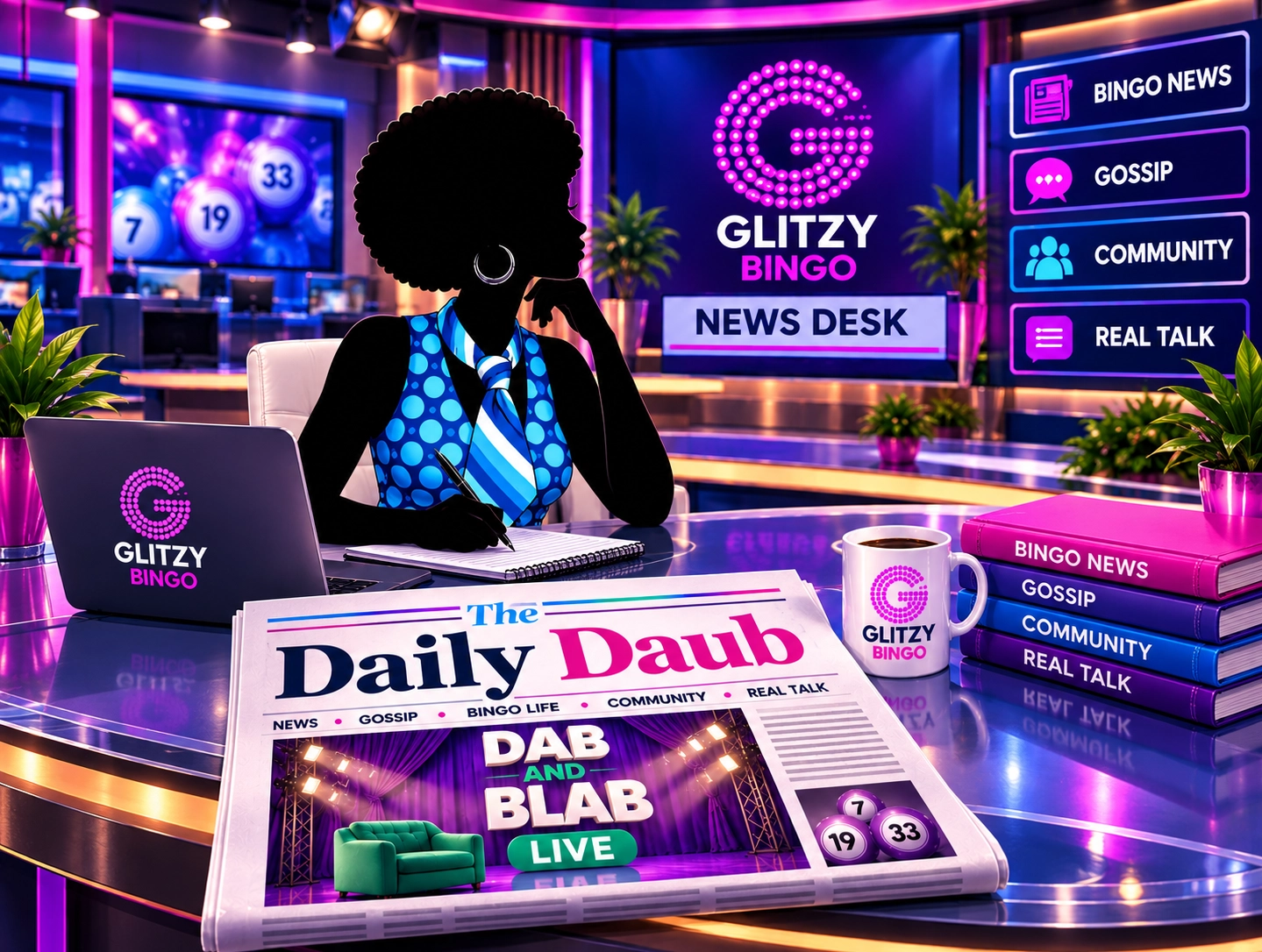 Dab & Blab Live featured on The Daily Daub, Glitzy Bingo's bingo news page