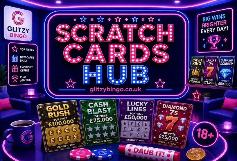 Instant wins on Glitzy Bingo &mdash; scratch cards and lucky taps