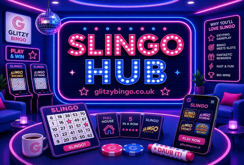 Slingo on Glitzy Bingo &mdash; a slot reel and a bingo card, played together